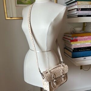 The Cambridge Satchel Company Cream Polka Dot Leather Crossbody Bag